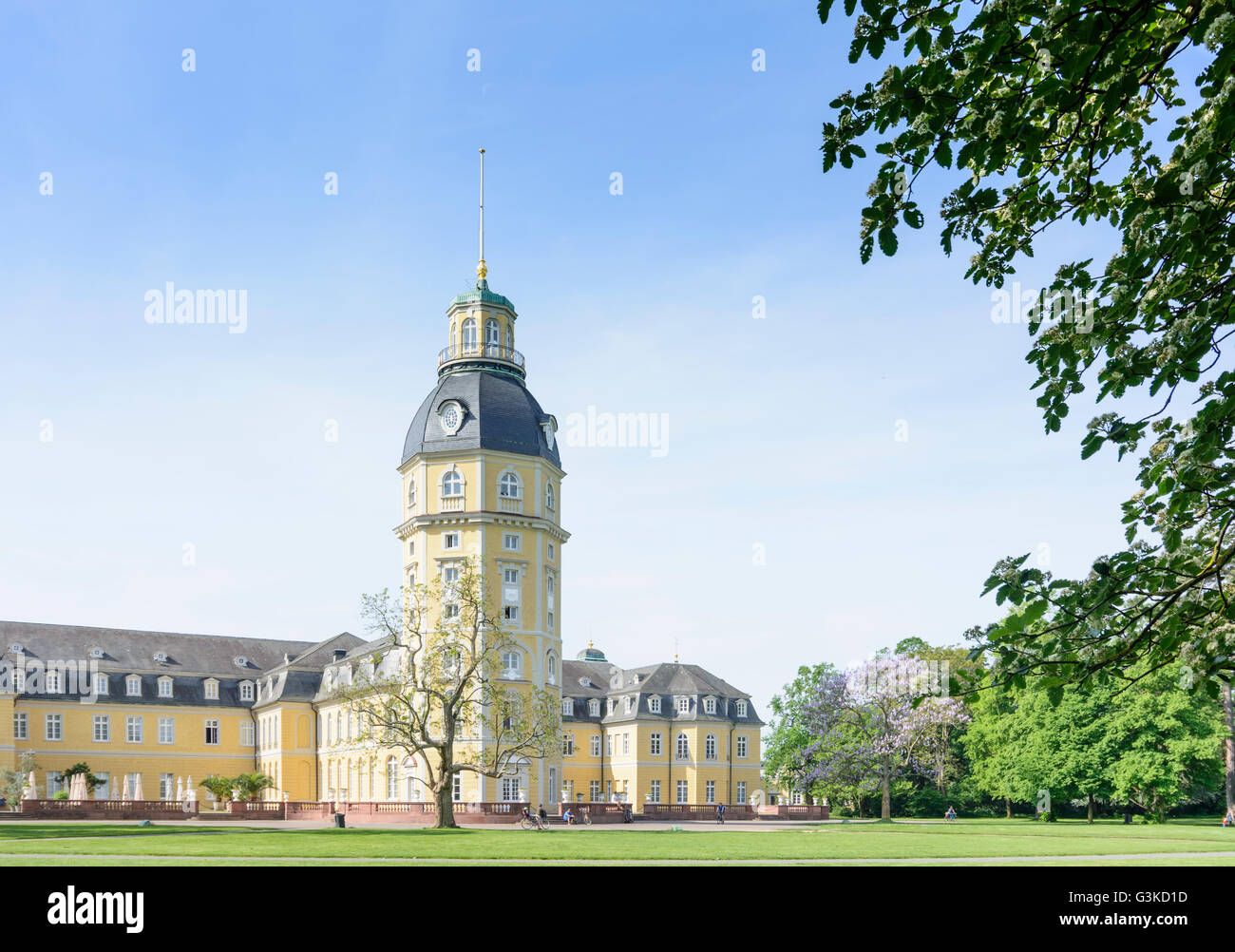 Karlsruher Schloss, park, Karlsruhe, Kraichgau-Stromberg, Baden-Württemberg, Deutschland Stockfoto