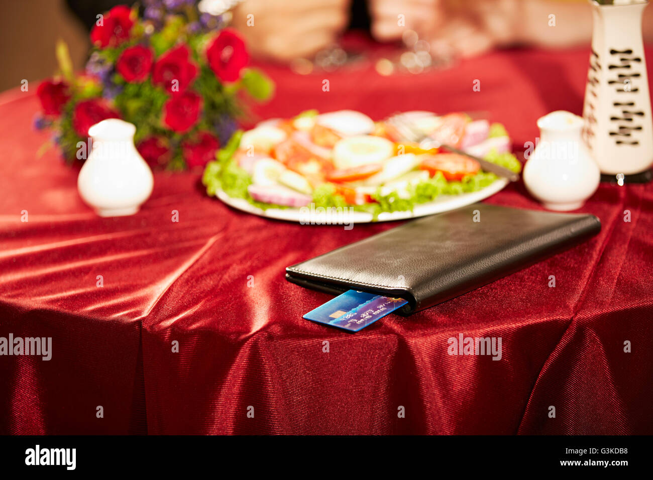 Hotel Kreditkarten rechnet niemand Stockfoto