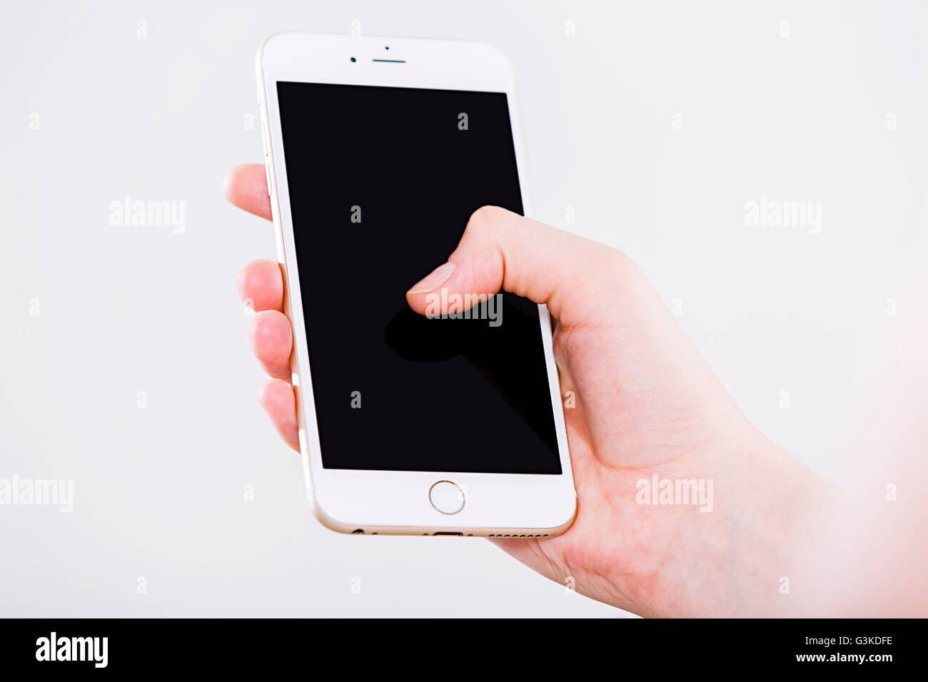 1 Erwachsene Frau Qualität Handy Stockfoto