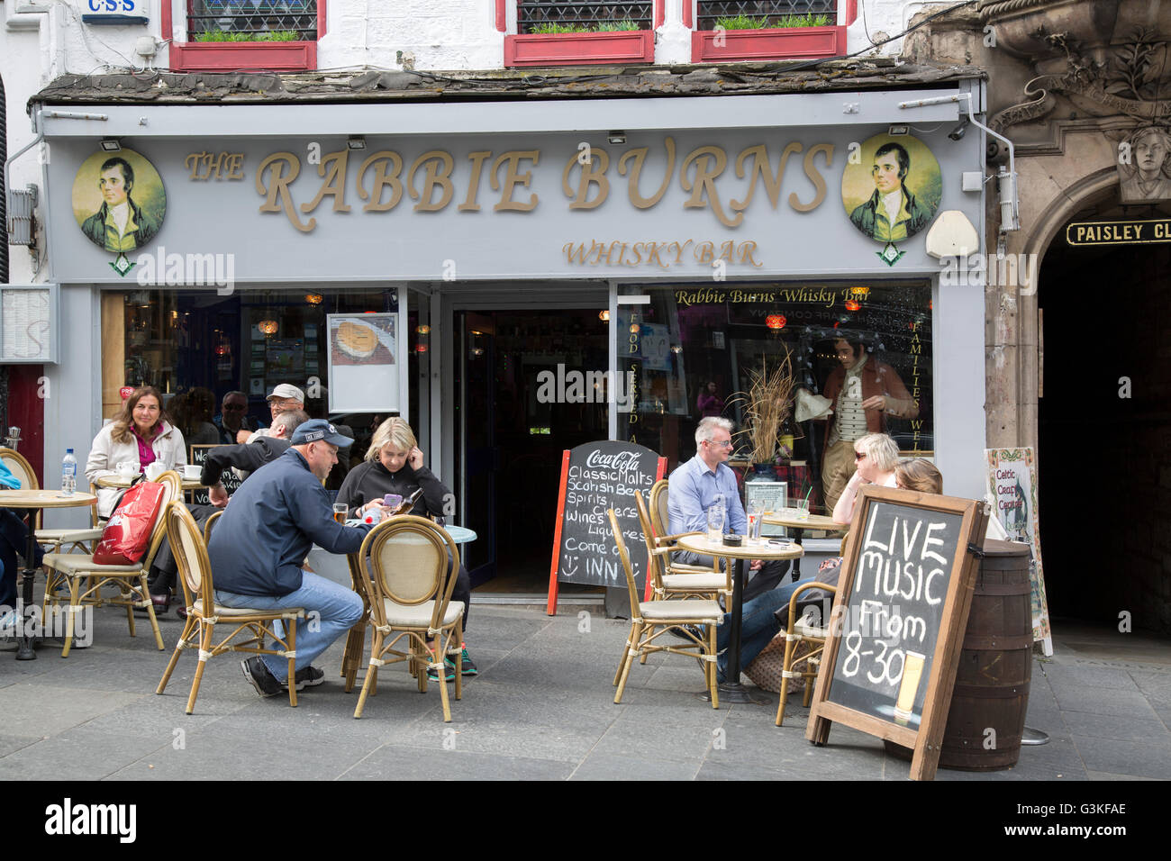Rabbie Burns-Whisky-Bar, Edinburgh; Schottland Stockfoto