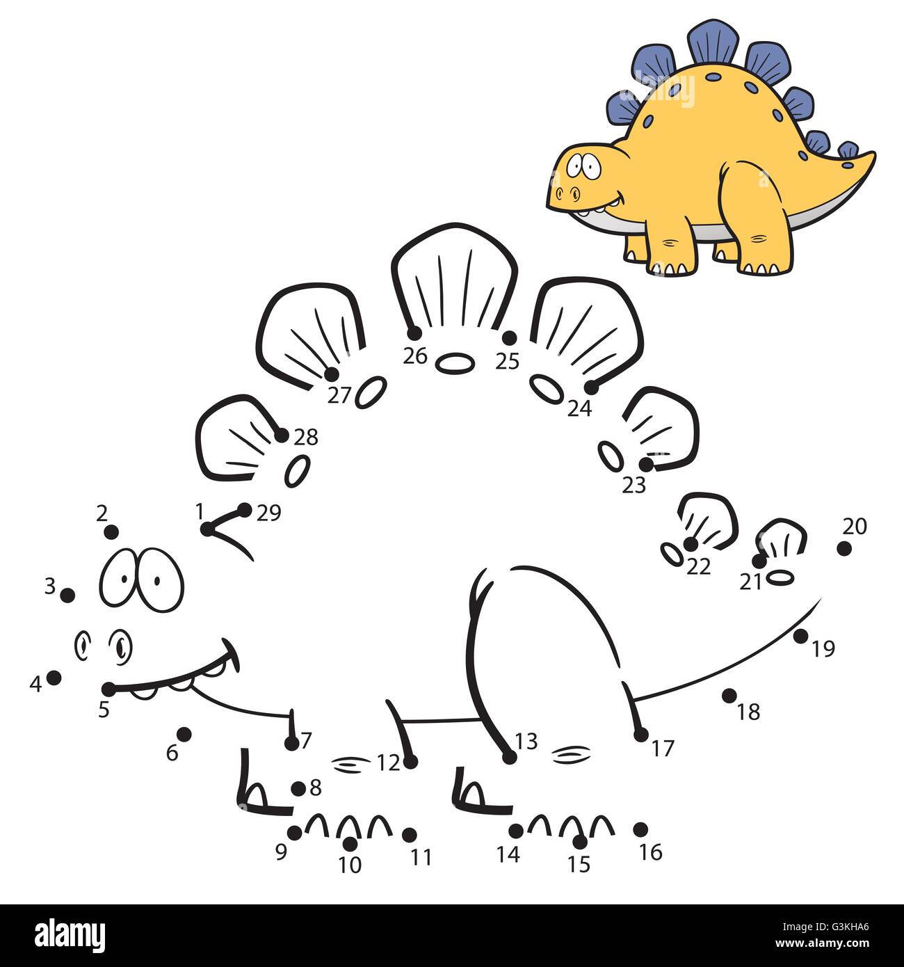 Vektor-Illustration von Bildung Zahlenspiel Dinosaurier Stock Vektor