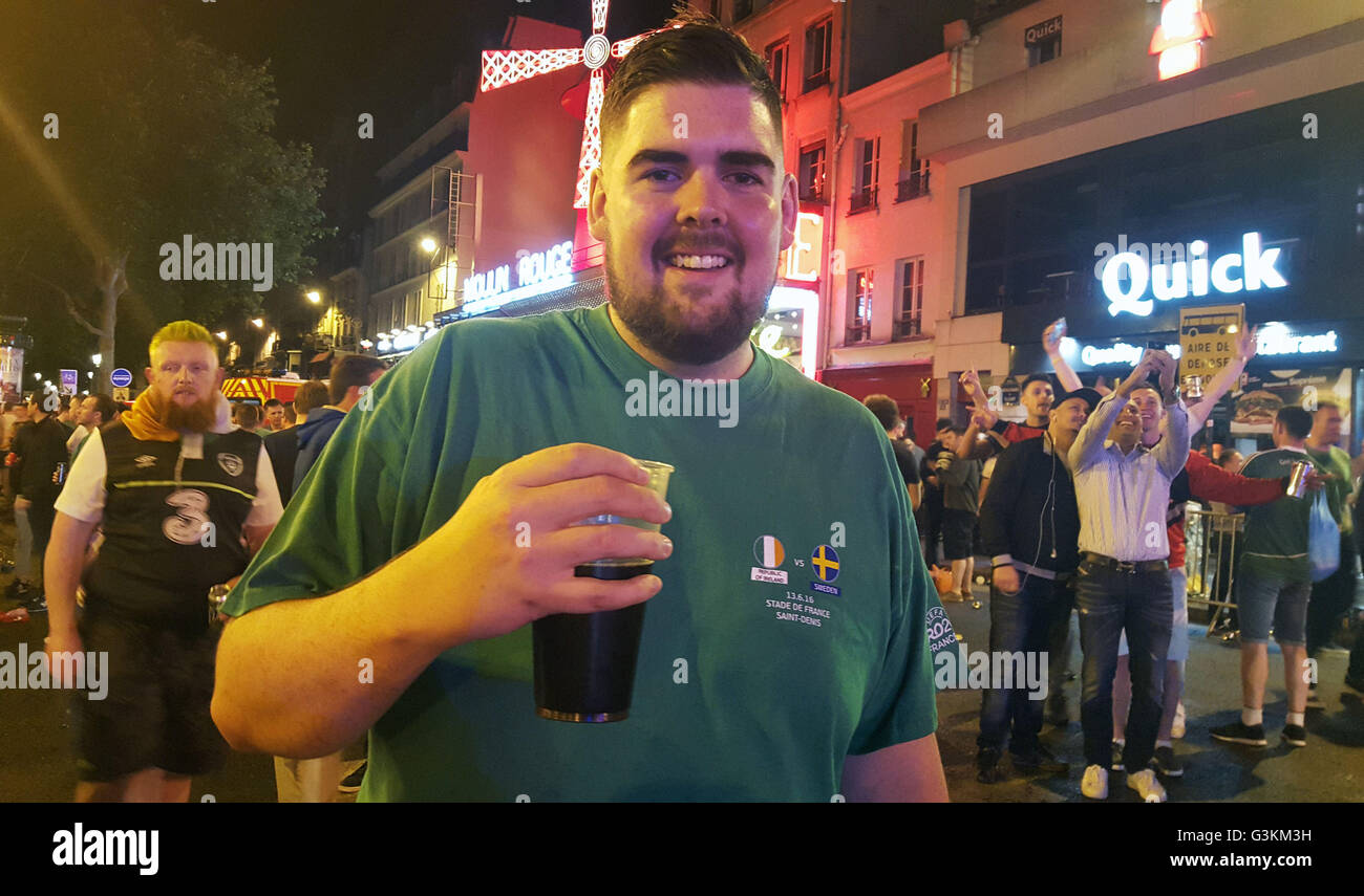 Eoghan Colgan, 26, in Paris, Frankreich vor der Republik Irland-Spiel gegen Schweden. Stockfoto