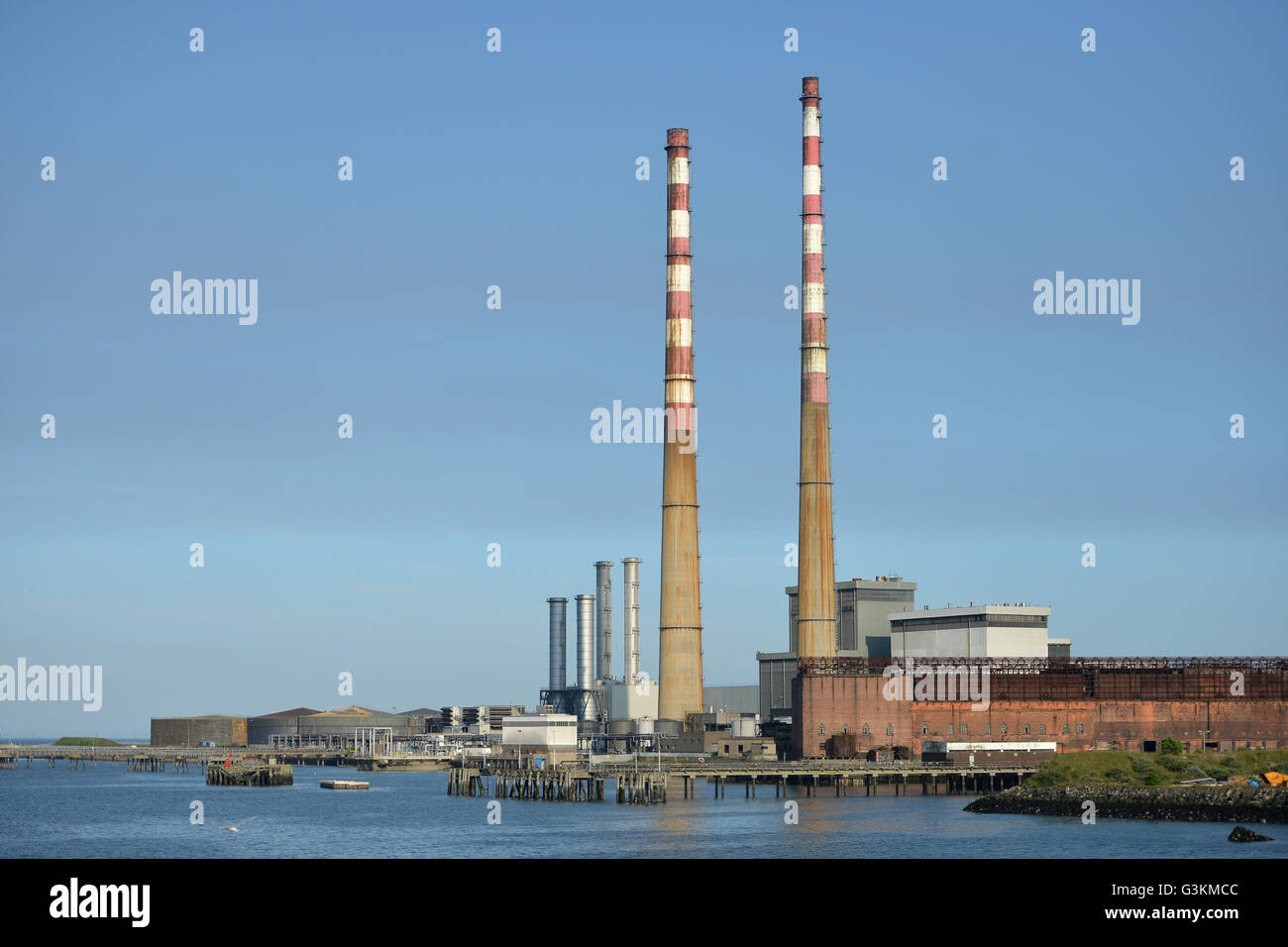 Poolbeg Kraftwerk, Dublin Stockfoto