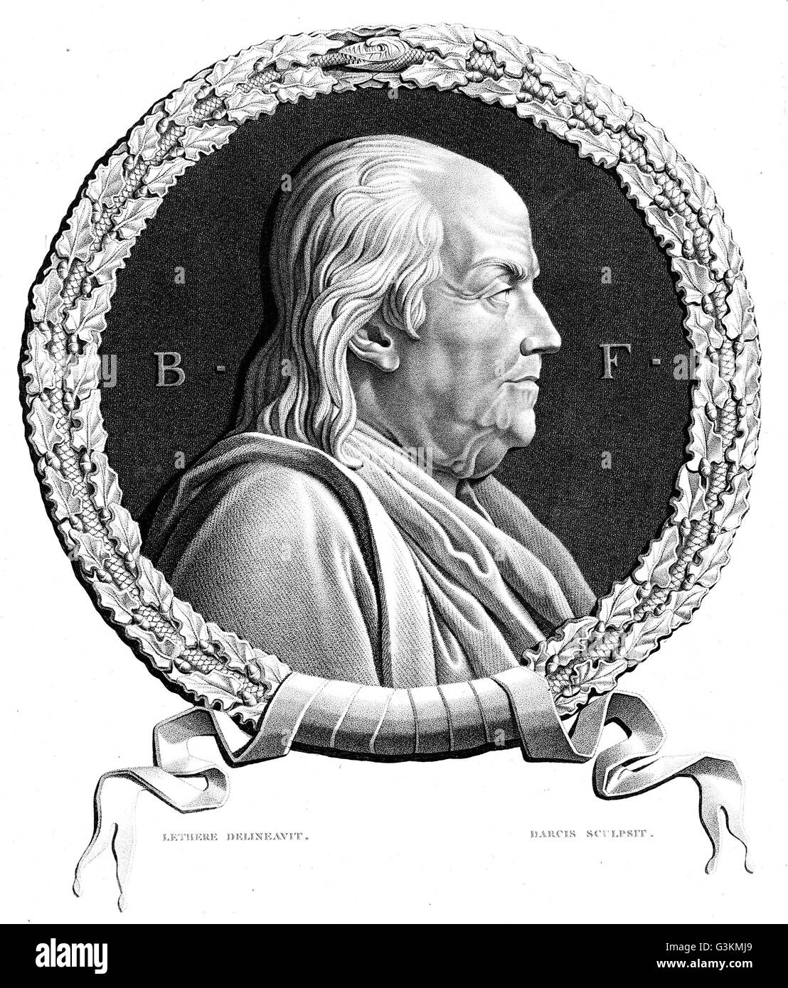 Benjamin Franklin, 1706-1790 Stockfoto