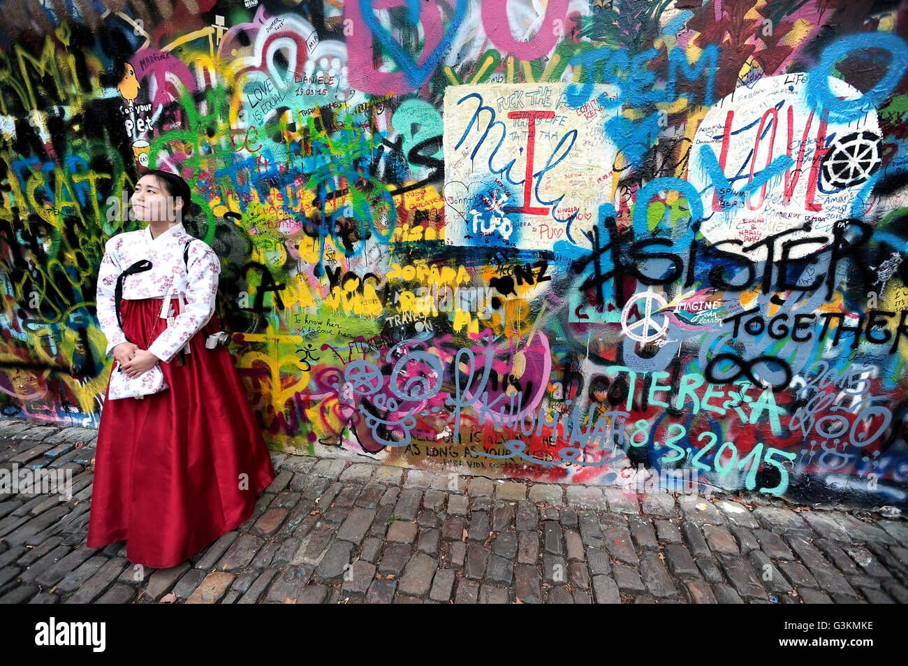 John-Lennon-Mauer, Prag, Tschechische Republik Stockfoto