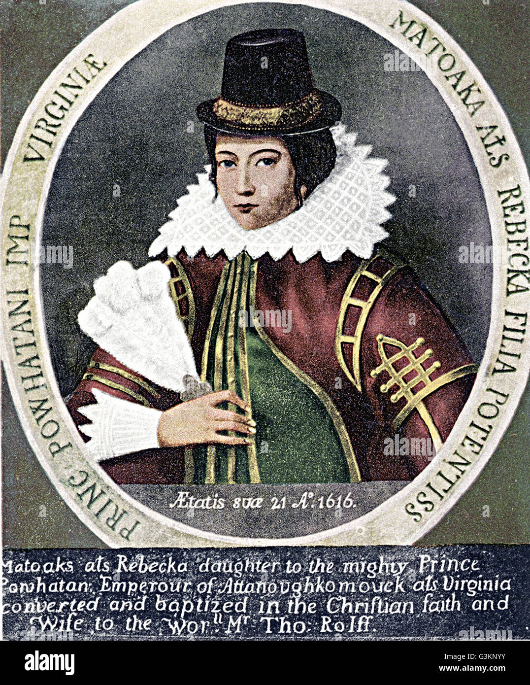 Pocahontas, 1595-1617 Stockfoto