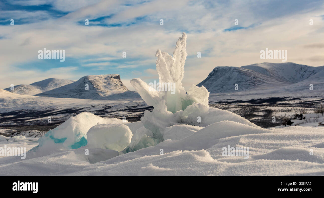 Pressrücken, Torneträsk See, Lapporten, Abisko, Schweden Stockfoto