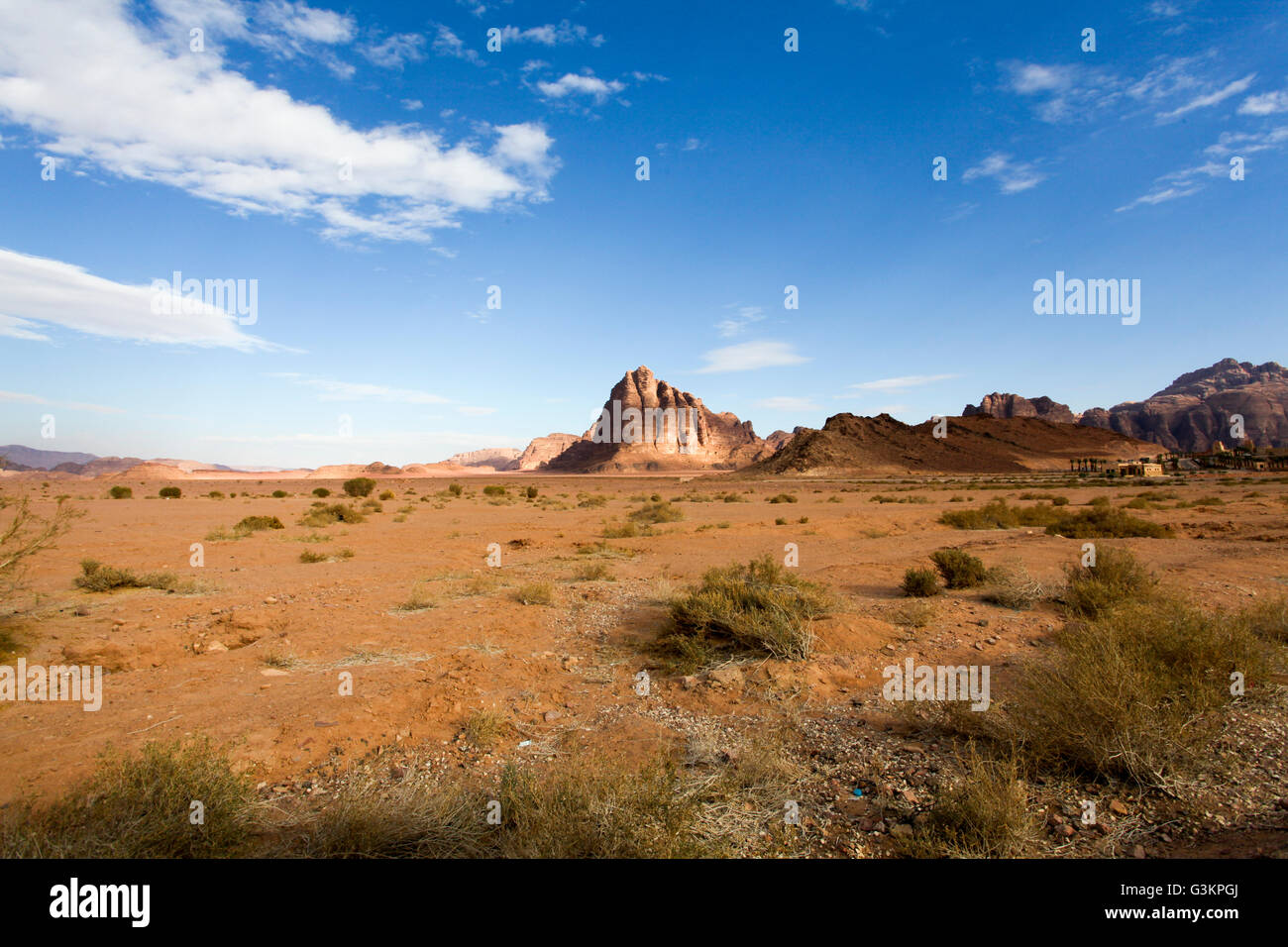 Wüstenlandschaft, Wadi Rum, Jordanien Stockfoto