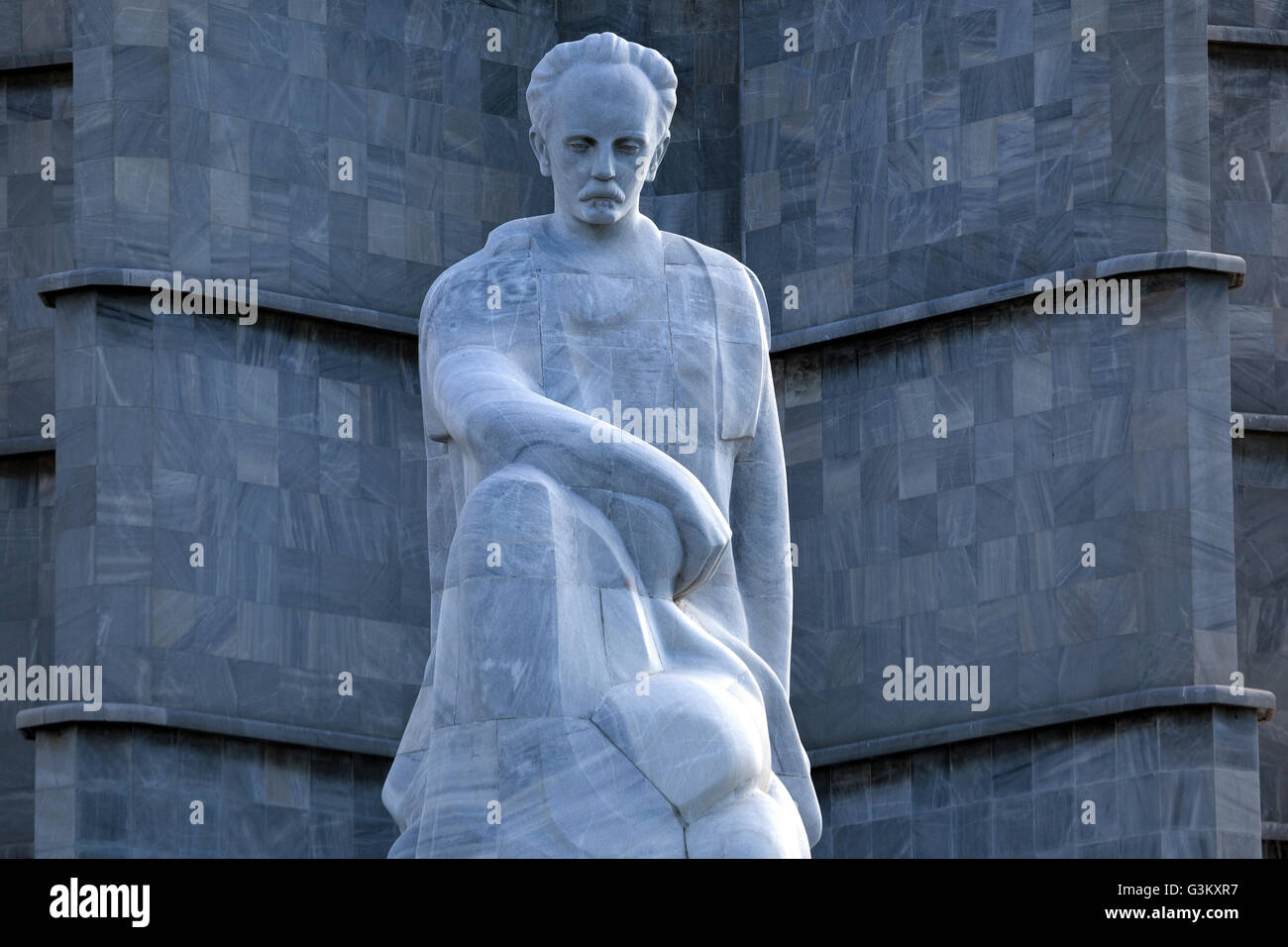 Büste des kubanischen nationalen Held und Unabhängigkeit Kämpfer José Marti, Plaza De La Revolución, Havanna, Kuba Stockfoto
