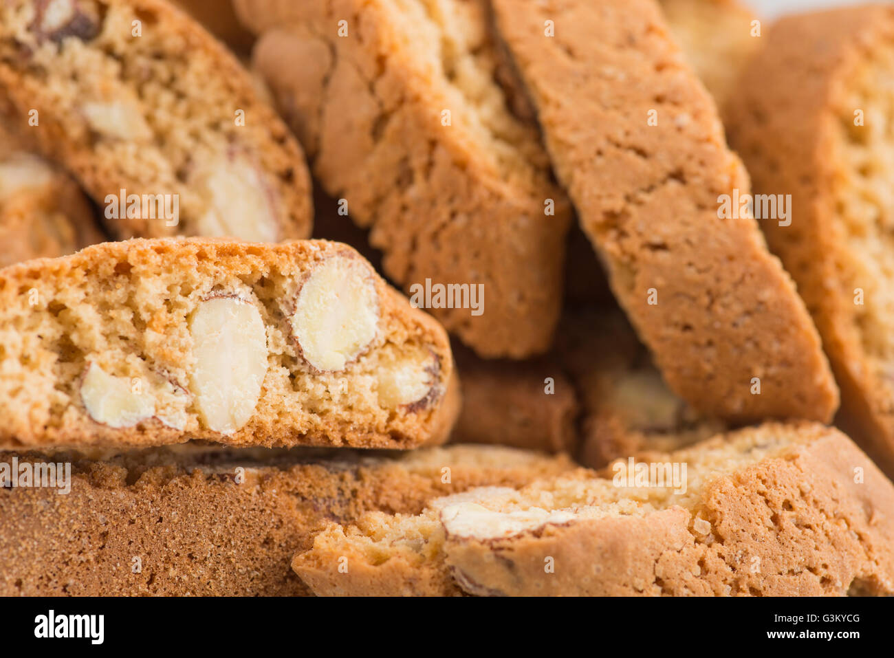 Nahaufnahme des italienischen Almond cookies Stockfoto