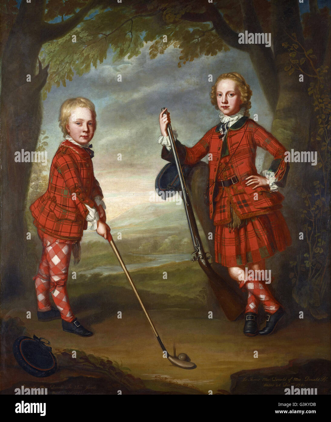 William Mosman - zugeschrieben, Sir James Macdonald 1741-1765 und Sir Alexander Macdonald Stockfoto