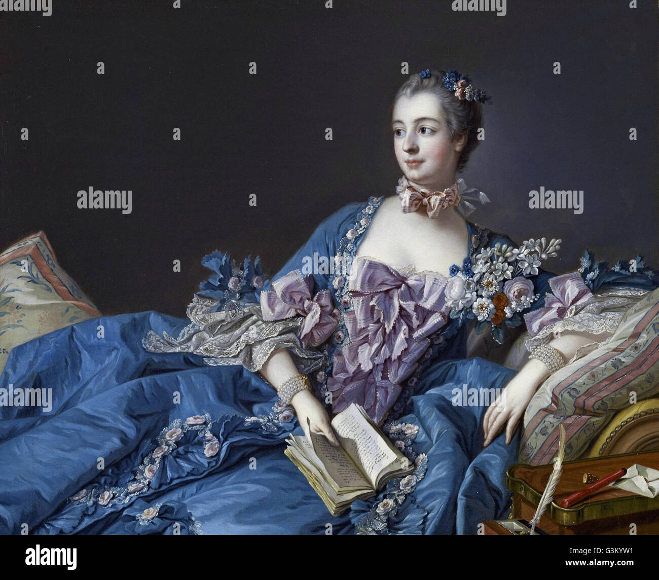 Fran % C3 % A7ois Boucher - Madame de Pompadour (ca. 1758) Stockfoto