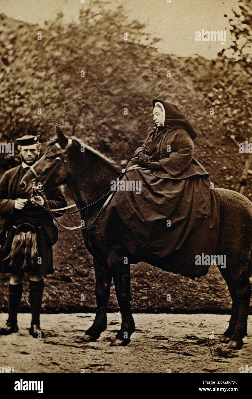 George Washington - Königin Victoria auf "Fyvie" mit John Brown im Balmoral - Wilson Stockfoto