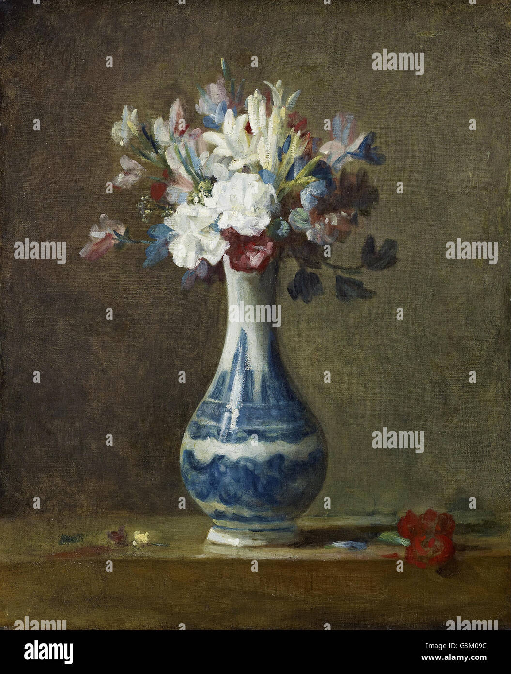 Jean-Baptiste Siméon Chardin - eine Vase mit Blumen Stockfoto