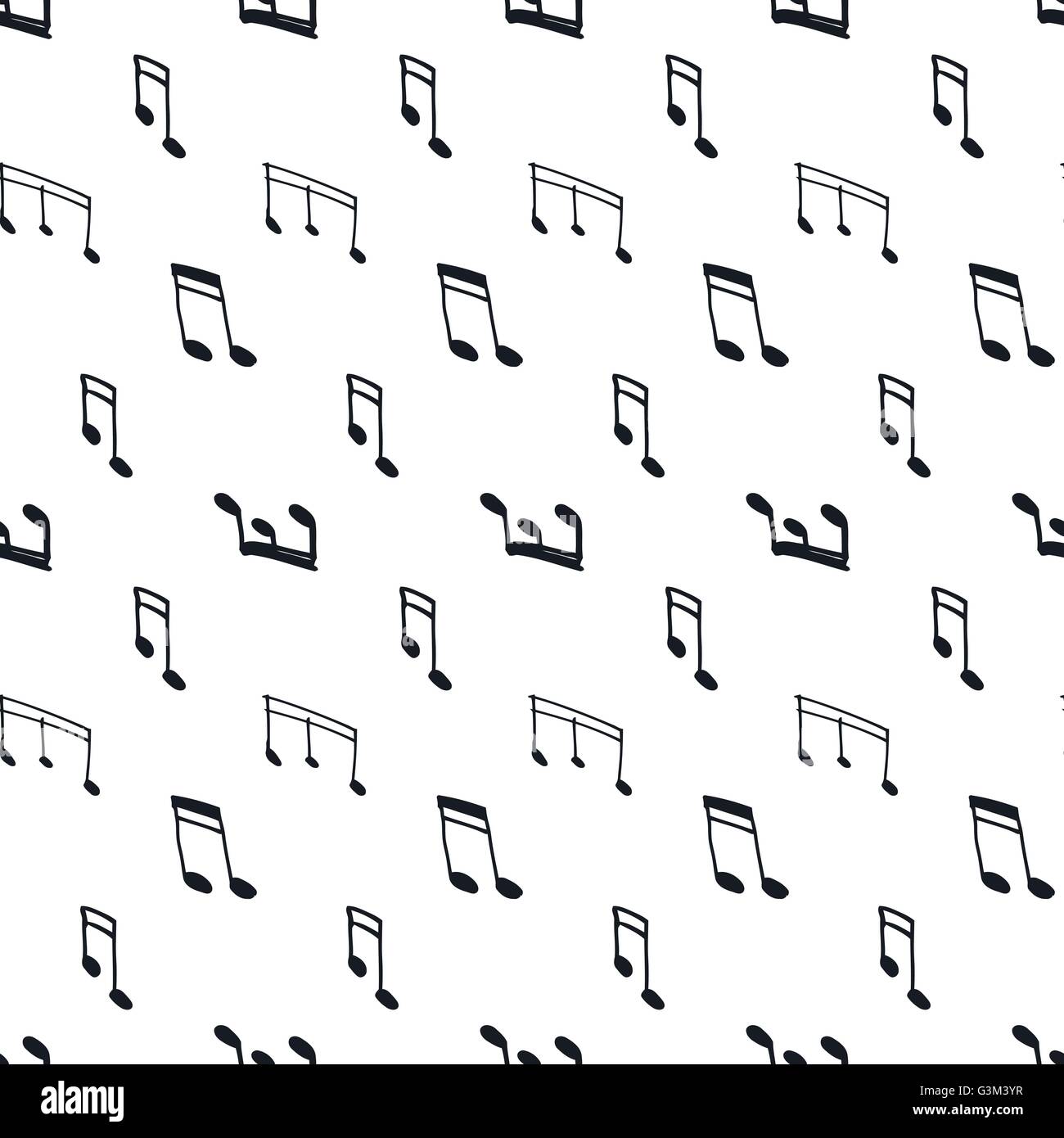 Nahtlose Muster mit Noten Stock Vektor