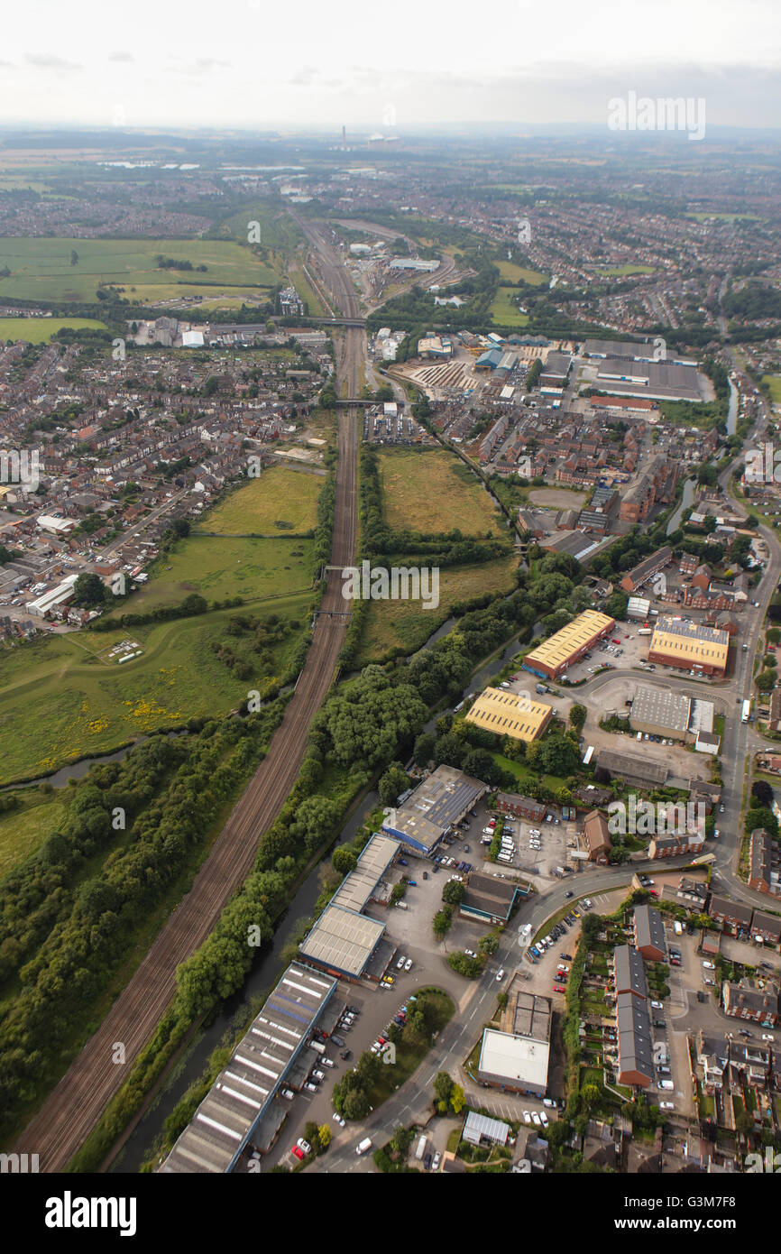 Eine Luftaufnahme von Sandiacre, einer Stadt in Derbyshire Stockfoto