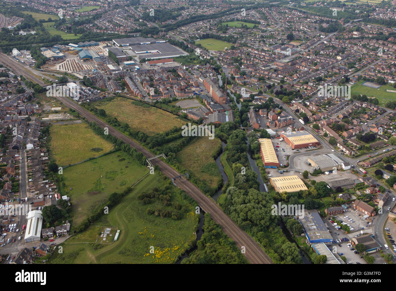 Eine Luftaufnahme von Sandiacre, einer Stadt in Derbyshire Stockfoto