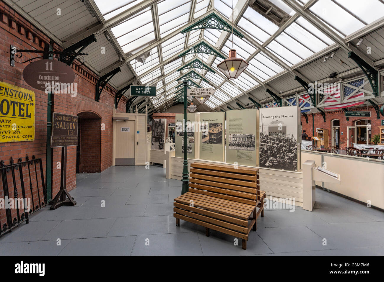 Cobh Heritage Centre in alten viktorianischen Raiway Station, widmet sich der Geschichte der Auswanderung aus Irland, Cobh, County Cork. Stockfoto