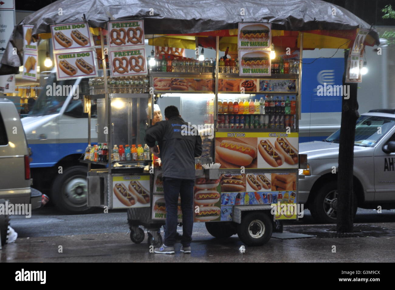 Hot-Dog-kiosk Stockfoto