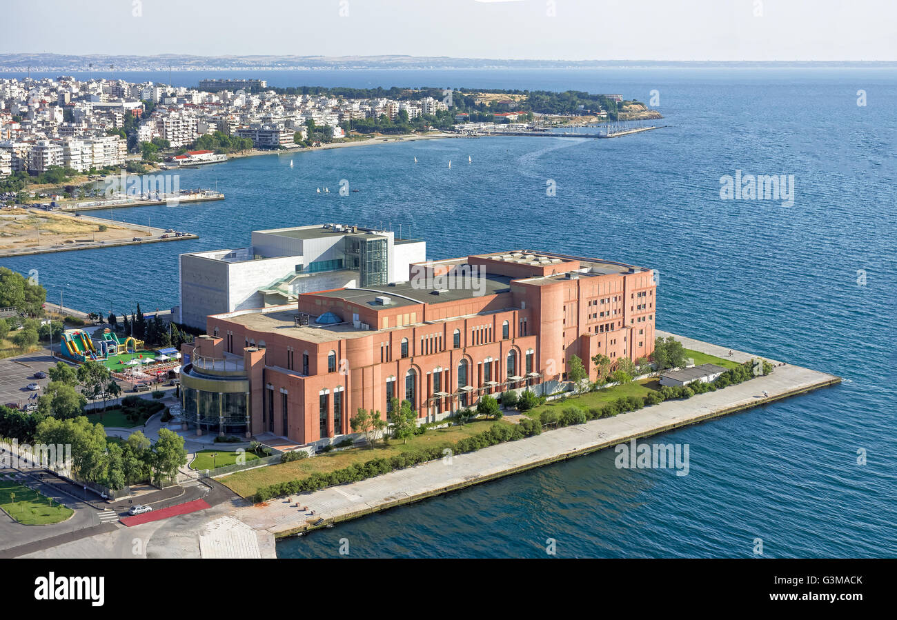 Music Hall (Oper) von Thessaloniki, Makedonien, Mittelgriechenland, Luftbild Stockfoto