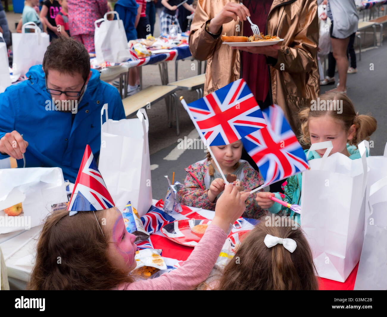 Straßenfest in Birchington Kent zu Königin Elizabeth II 90. Geburtstag 12. Juni 2016 Stockfoto