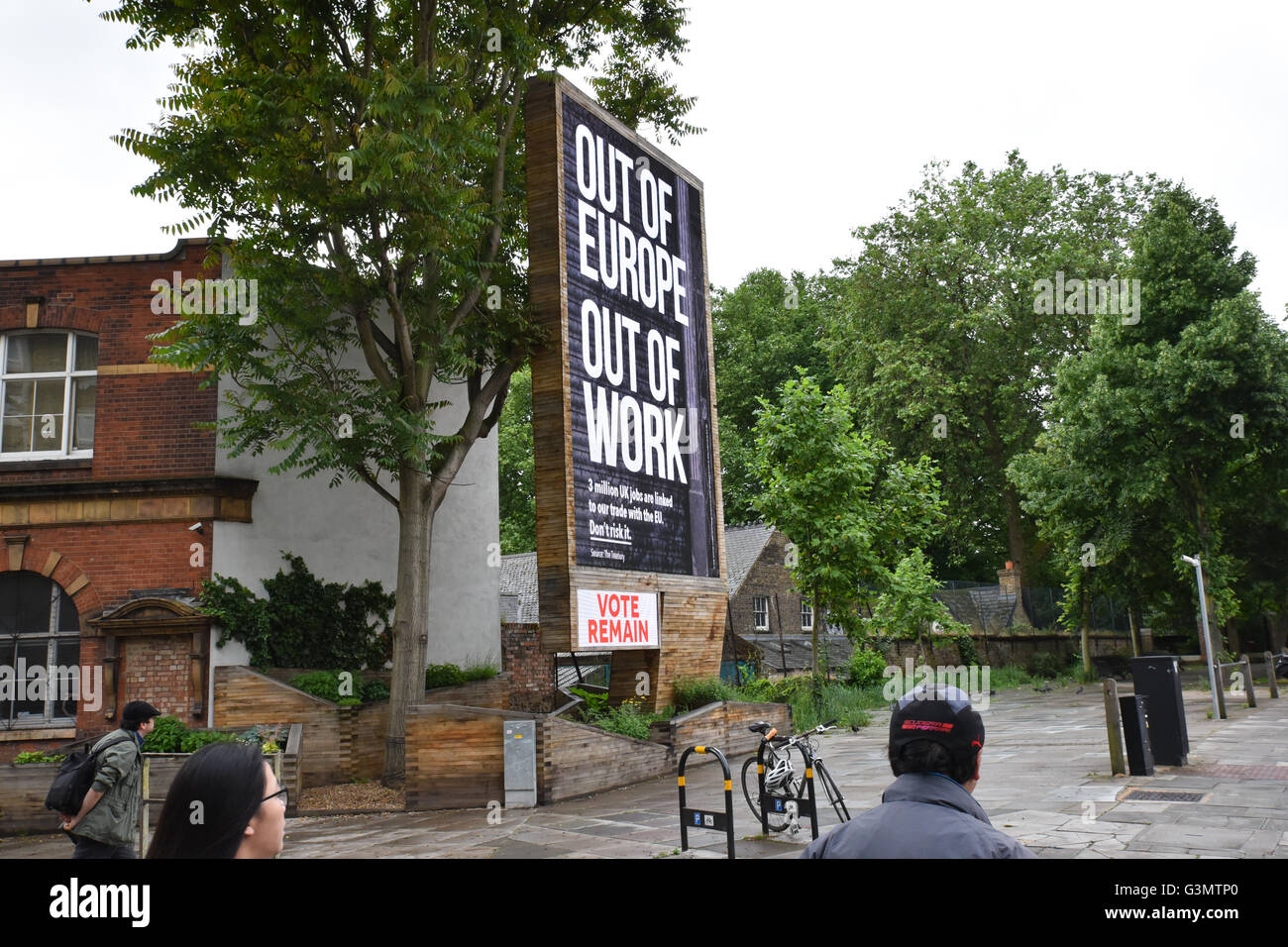 Lambeth, London, UK. 14. Juni 2016. Stimme bleiben EU-Referendum Plakatwand in Westminster. Bildnachweis: Matthew Chattle/Alamy Live-Nachrichten Stockfoto