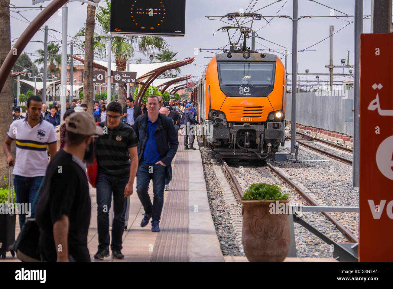 Der Bahnhof in Marrakech/Marrakesch, Marokko Stockfoto