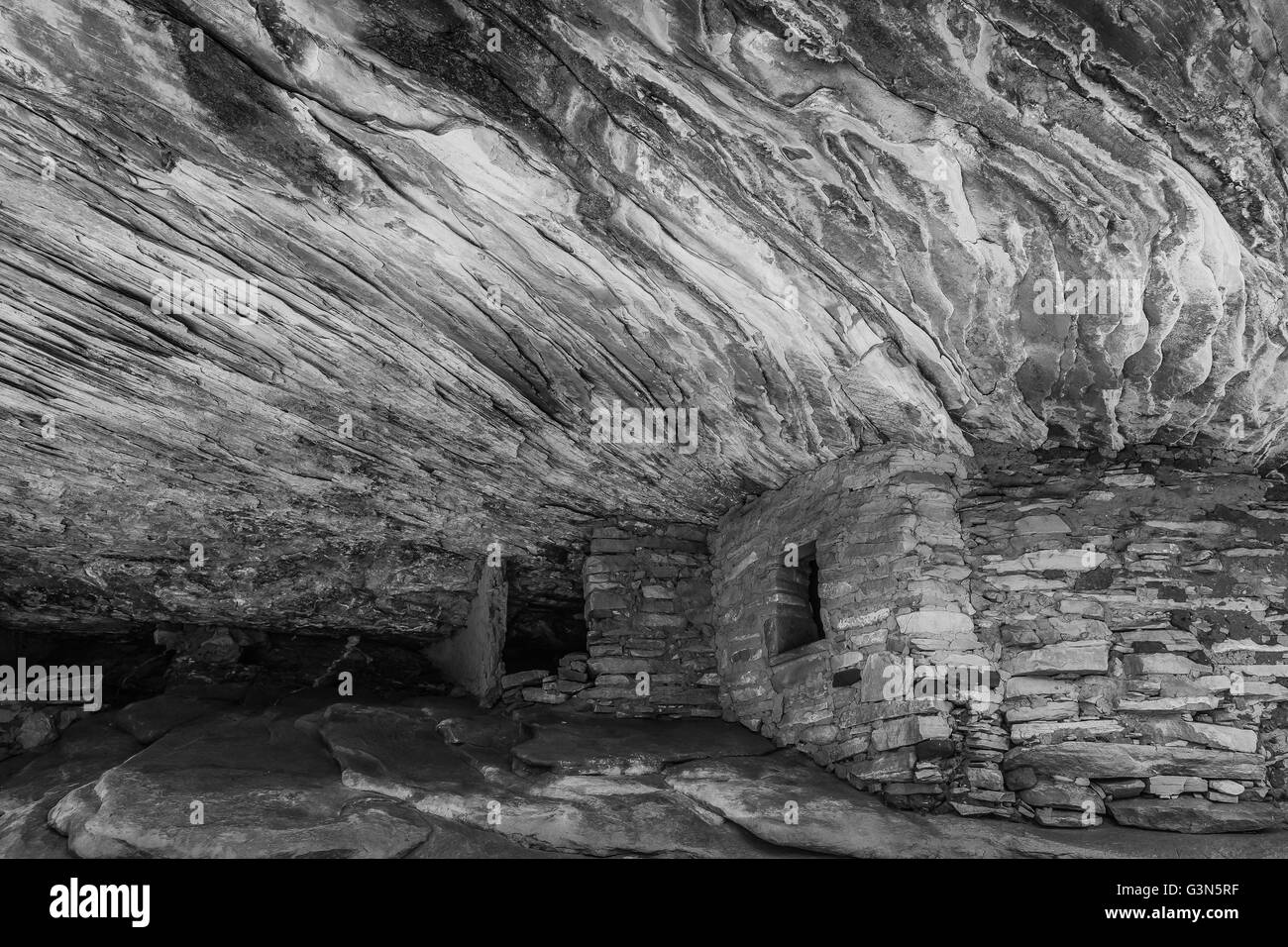 Haus auf Feuer Ruine auf dem BLM Land in South Fork des Mule Canyon in (vorgeschlagen, ab 2016) Bären Ohren National Monument, Utah, USA Stockfoto