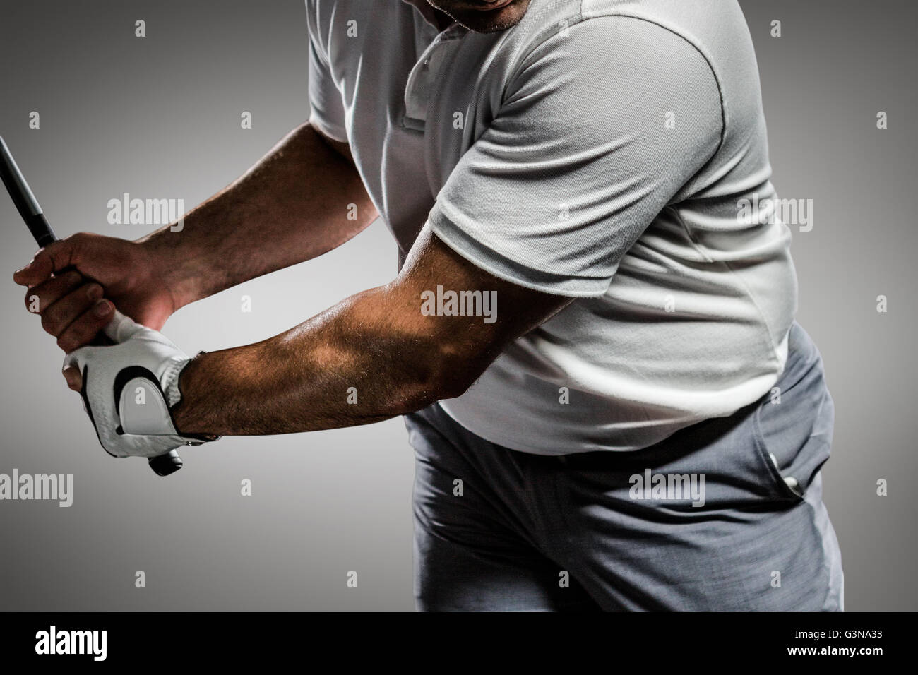 Zusammengesetztes Bild Porträt der Golfspieler ein Schuss Stockfoto