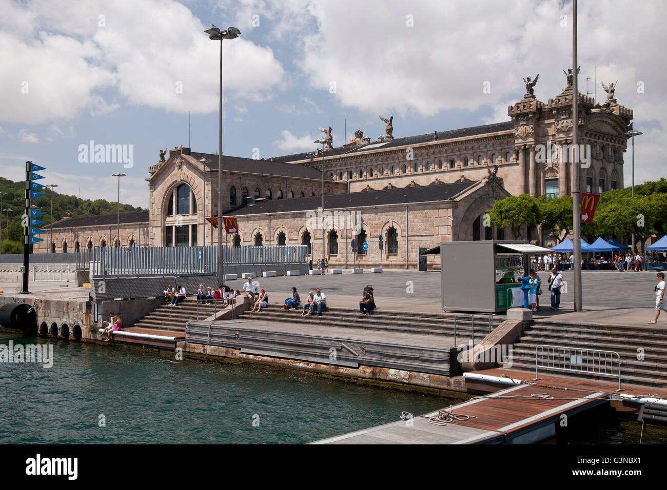 Hafen Gebäude, Port Vell, Barcelona, Katalonien, Spanien, Europa, PublicGround Stockfoto