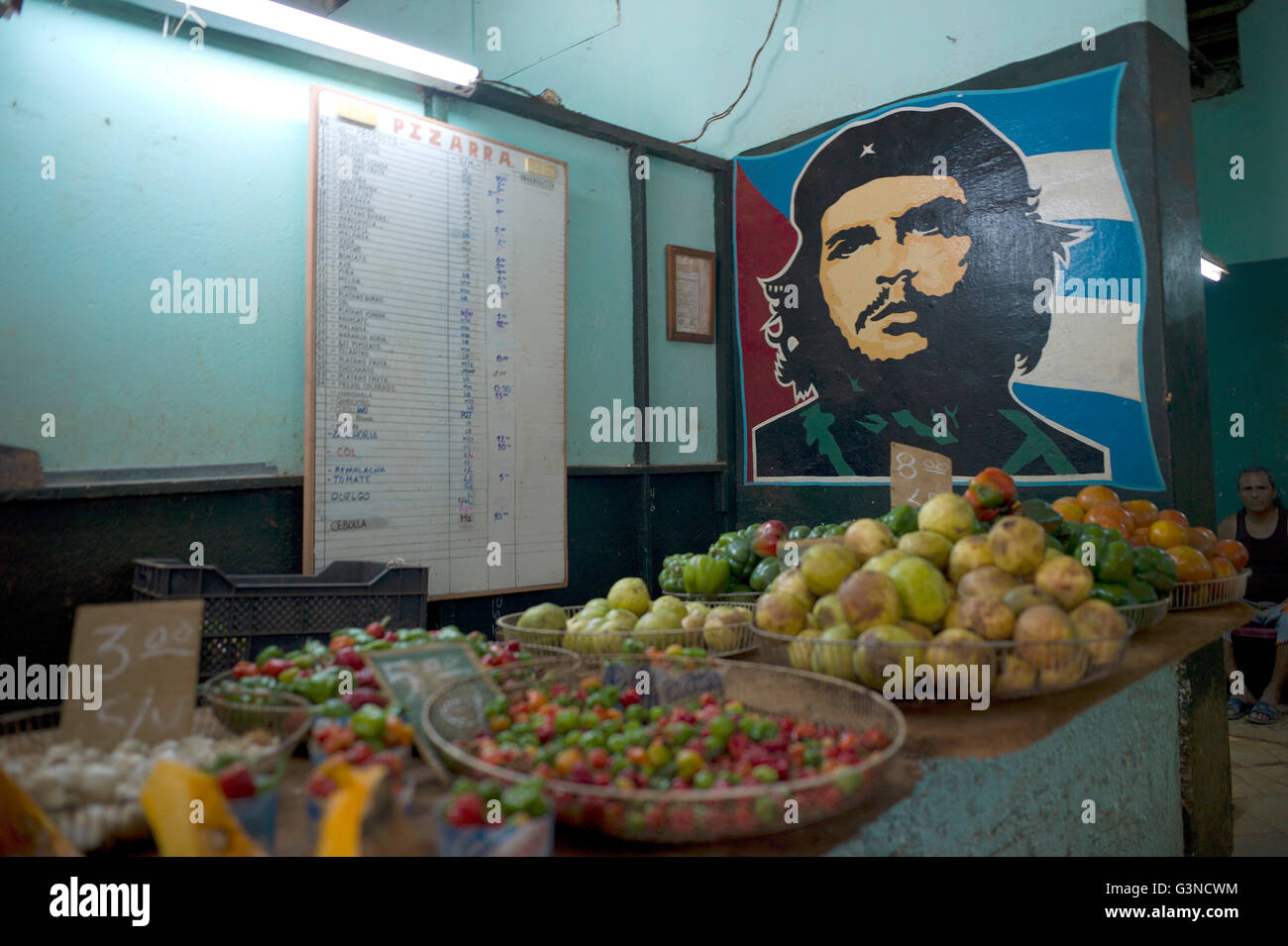 Havanna Kuba 2015 Che Guevara Plakat im shop Stockfoto