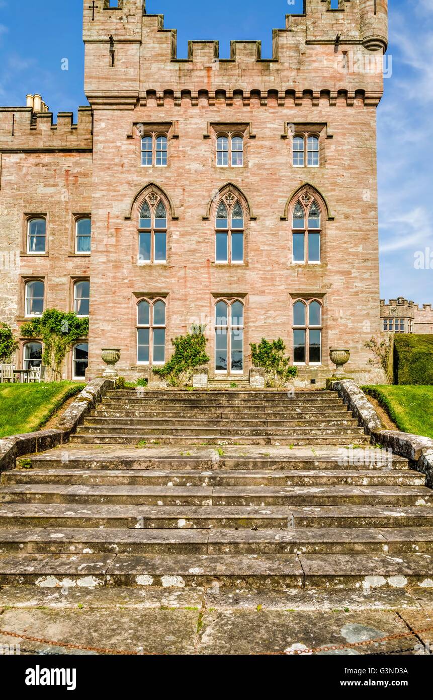 Treppen außerhalb Hutton im Wald, Skelton, Cumbria, England Stockfoto