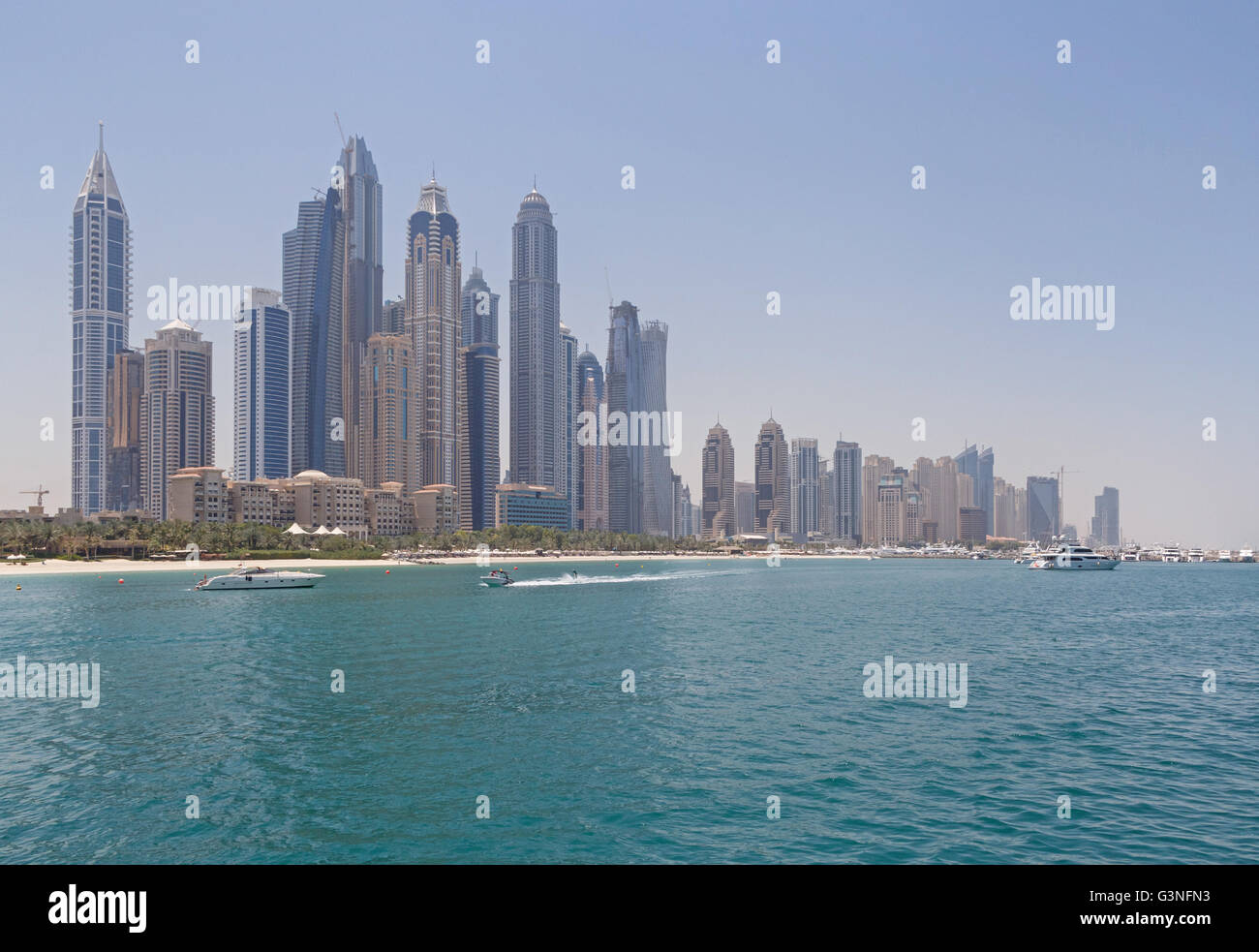 Anblick der Stadtteil Dubai Marina in Dubai Stockfoto
