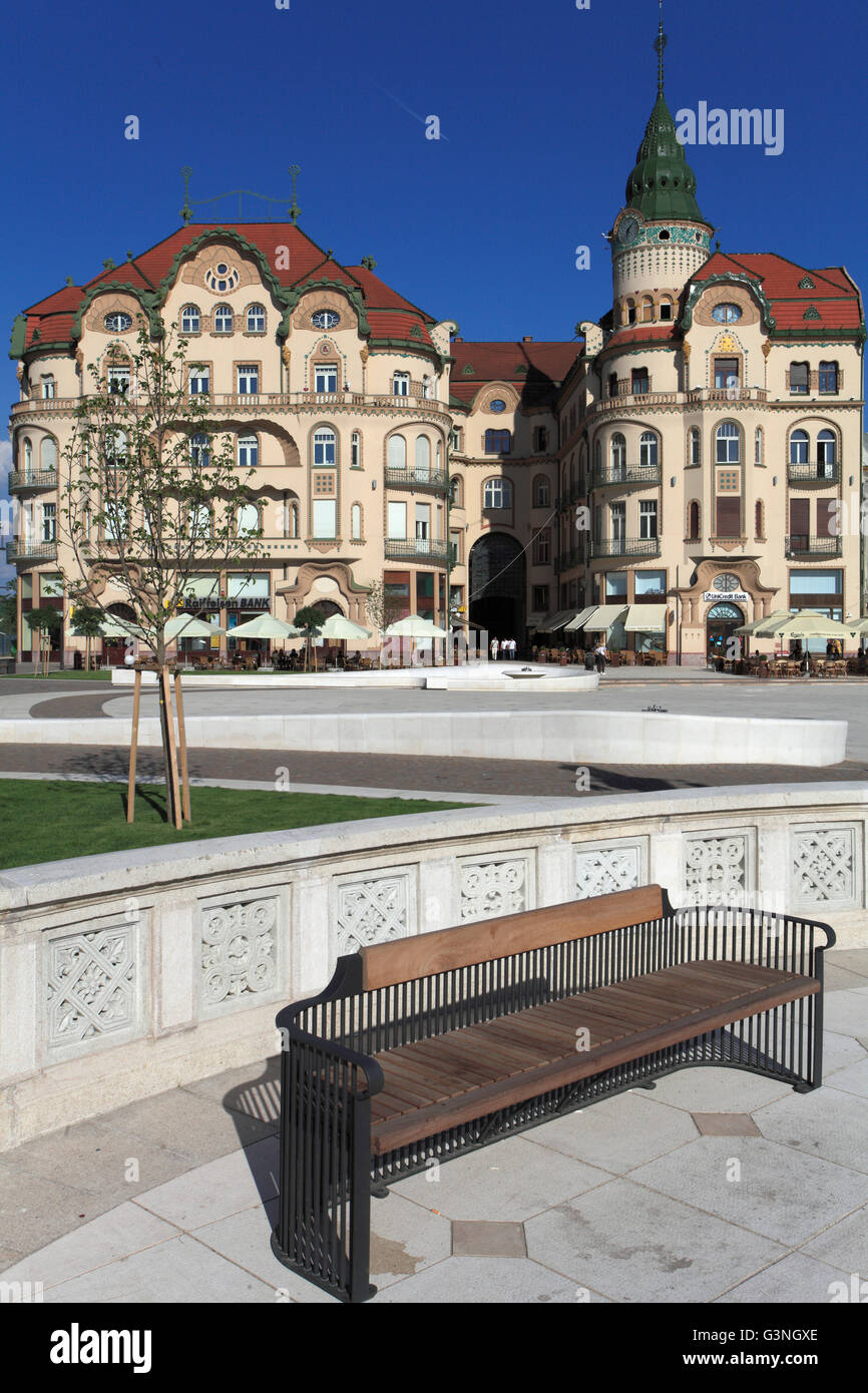 Rumänien, Crisana, Oradea, Piata Unirii, Hauptplatz, schwarzen Adler Palast, Stockfoto
