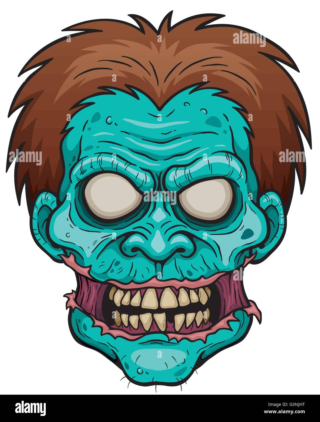 Vector Illustration von Cartoon zombie Hand Auge Stock Vektor