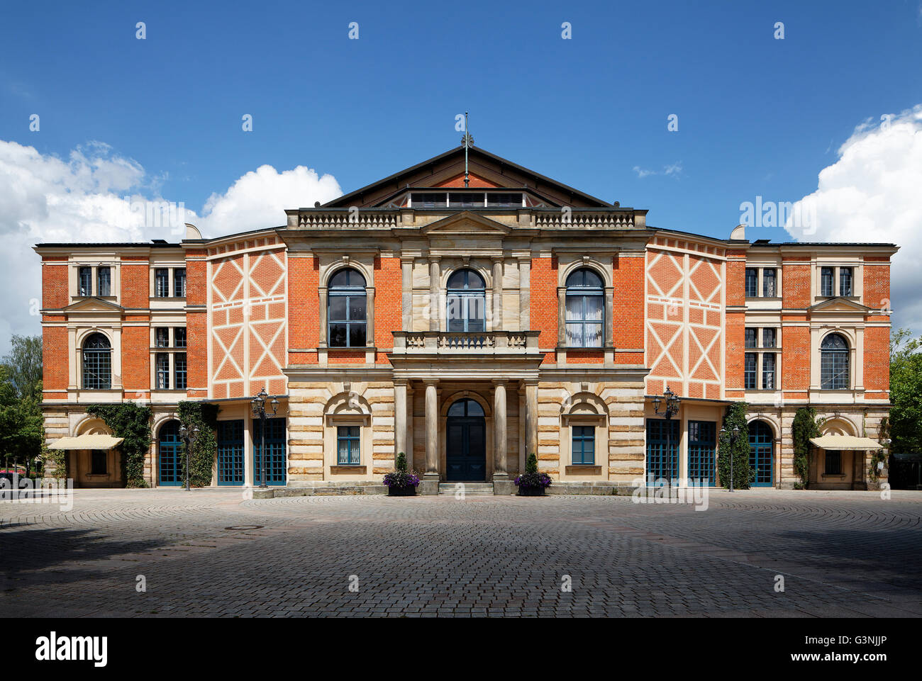 Bayreuther Festspielhaus, Richard-Wagner-Festspiele, Bayreuther Festspiele, Festival Hill, Bayreuth, Oberfranken, Franken, Bayern Stockfoto