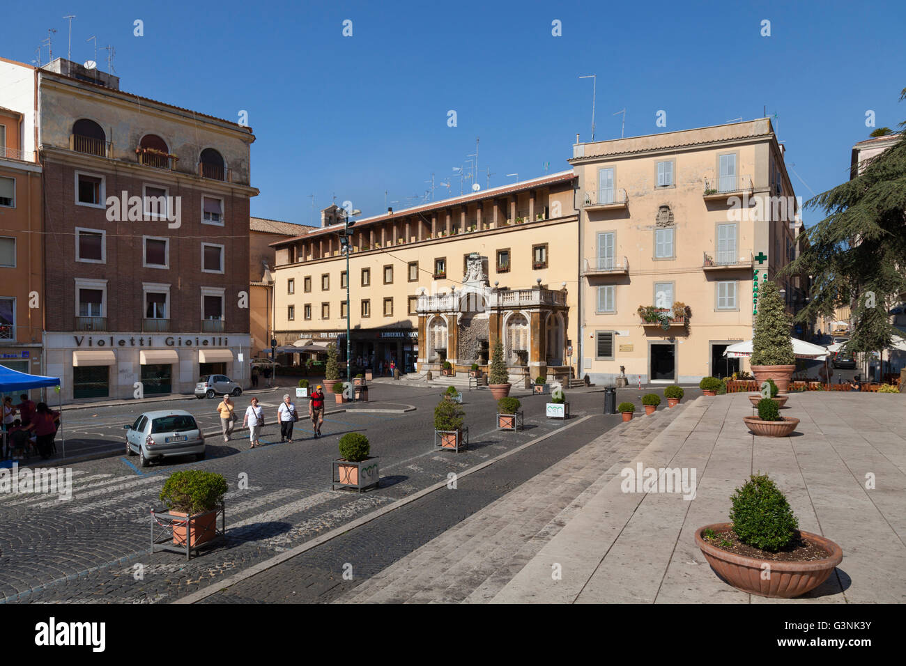 Piazza San Pietro Altstädter Ring, Frascati, Lazio, Italien, Europa Stockfoto