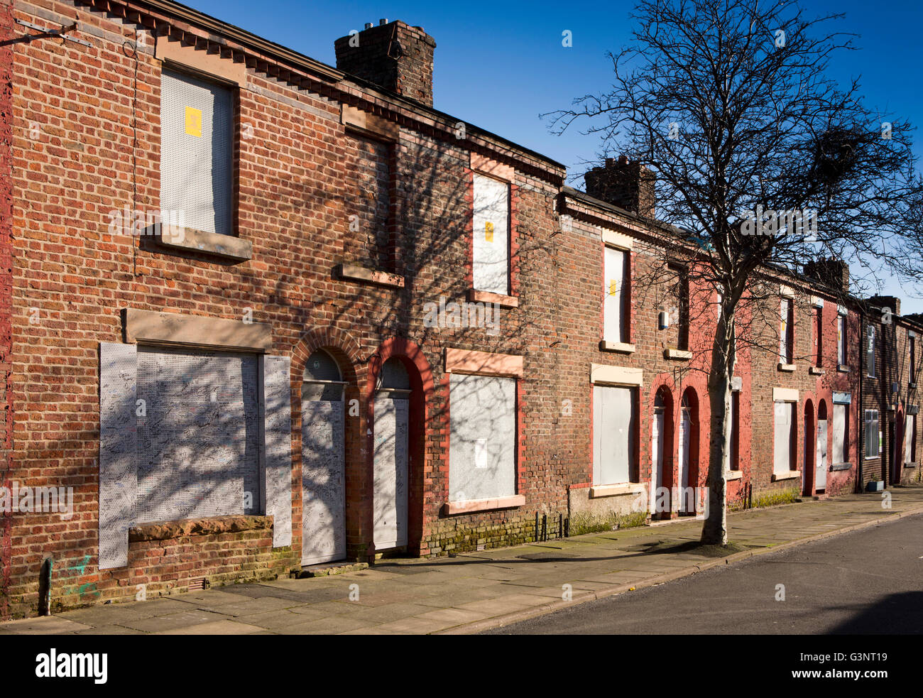 Merseyside, 9 Madryn Street, Kindheit Zuhause der Beatle Ringo Starr, Dingle, Liverpool, Beatles Geschichte Stockfoto