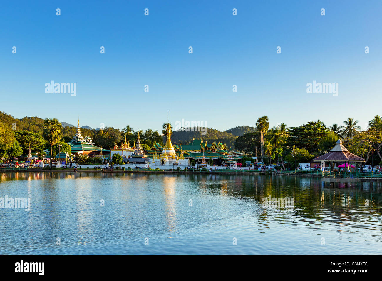 Wat Jong Klang und Wat Jong Kham Maehongson Provinz, Norden von Thailand Stockfoto