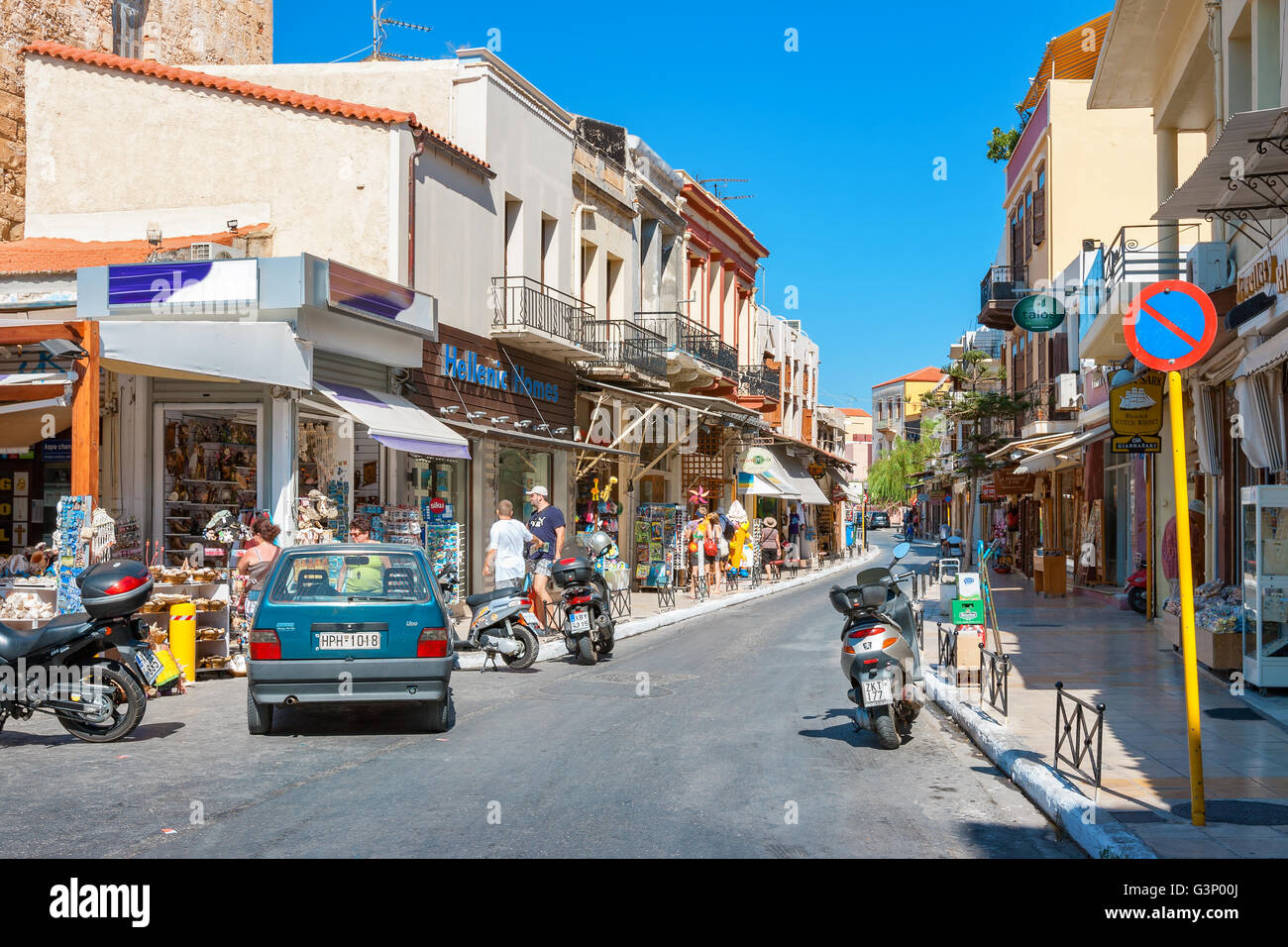 Straße in der Altstadt von Chania. Kreta, Griechenland Stockfoto