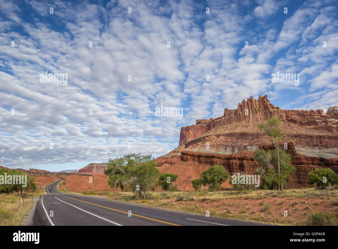 Landschaftlich reizvolle Fahrt im Capitol Reef National Park, Utah, Vereinigte Staaten Stockfoto