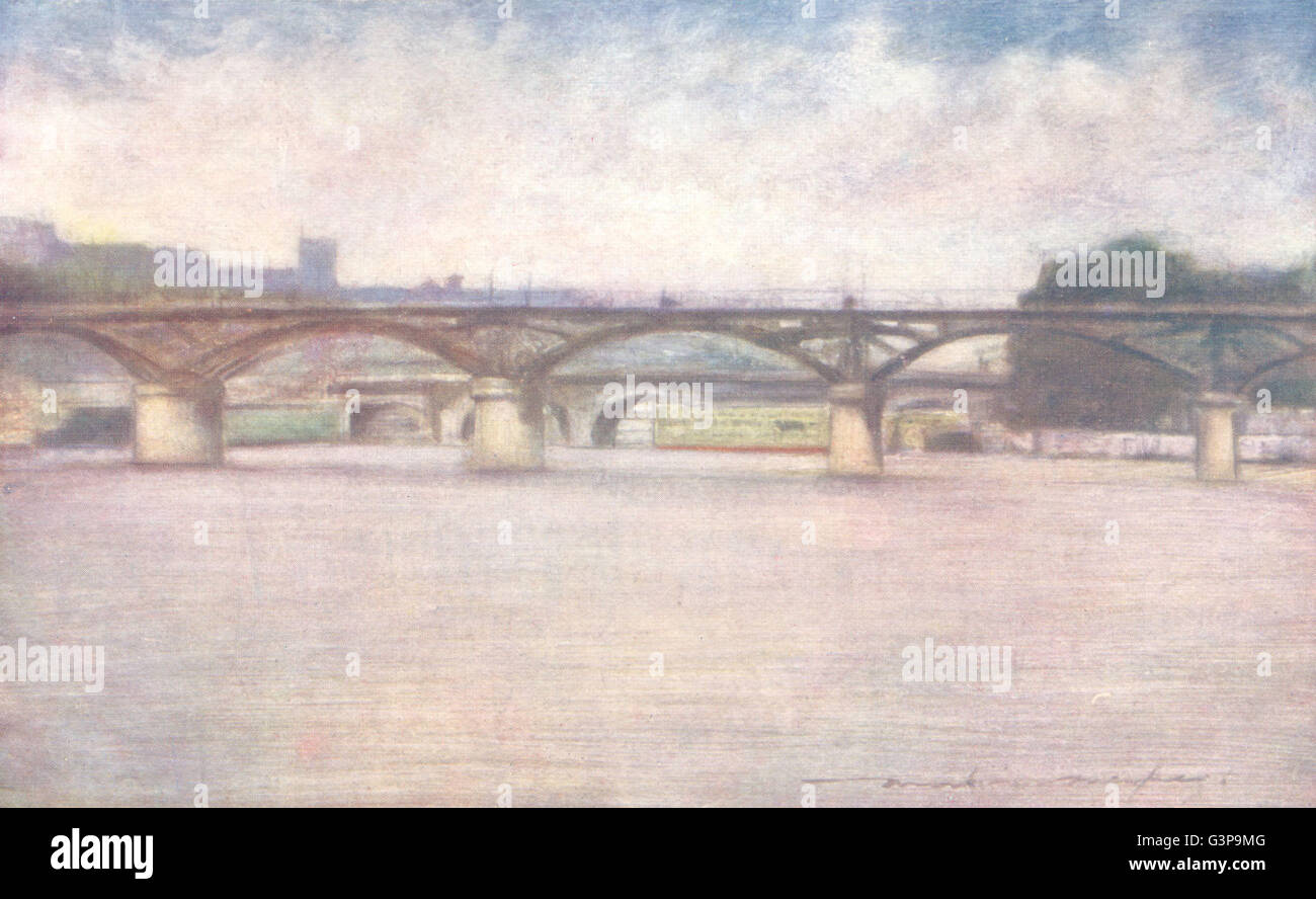 PARIS: Der Pont des Arts, antiken print 1909 Stockfoto