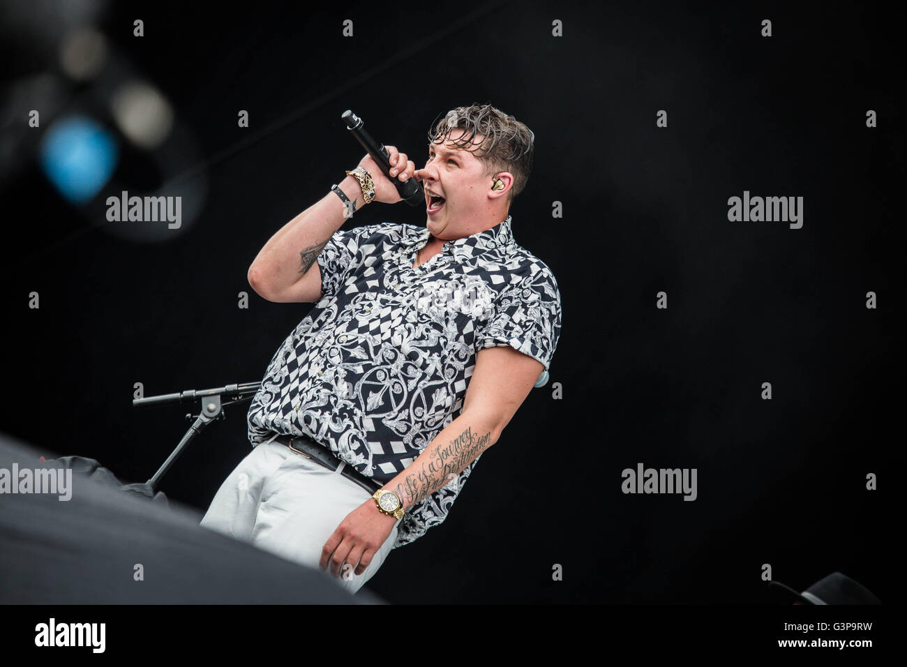 Landgraaf, Niederlande 12. Juni 2016 John Newman tritt bei Pinkpop Festival 2016 © Roberto Finizio / Alamy Live News Stockfoto