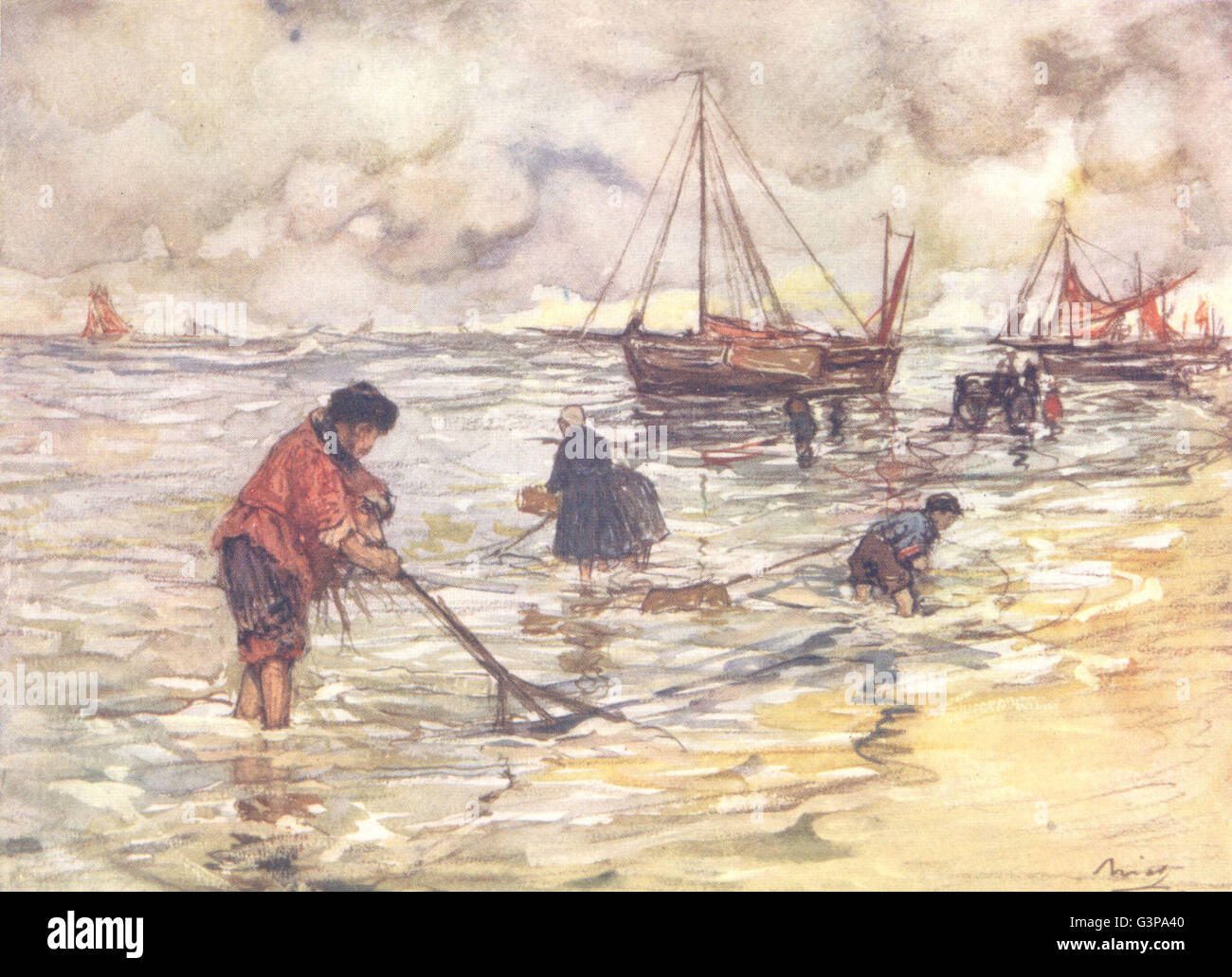 Niederlande: Utrecht: Krabbenfischerei, antique print 1904 Stockfoto