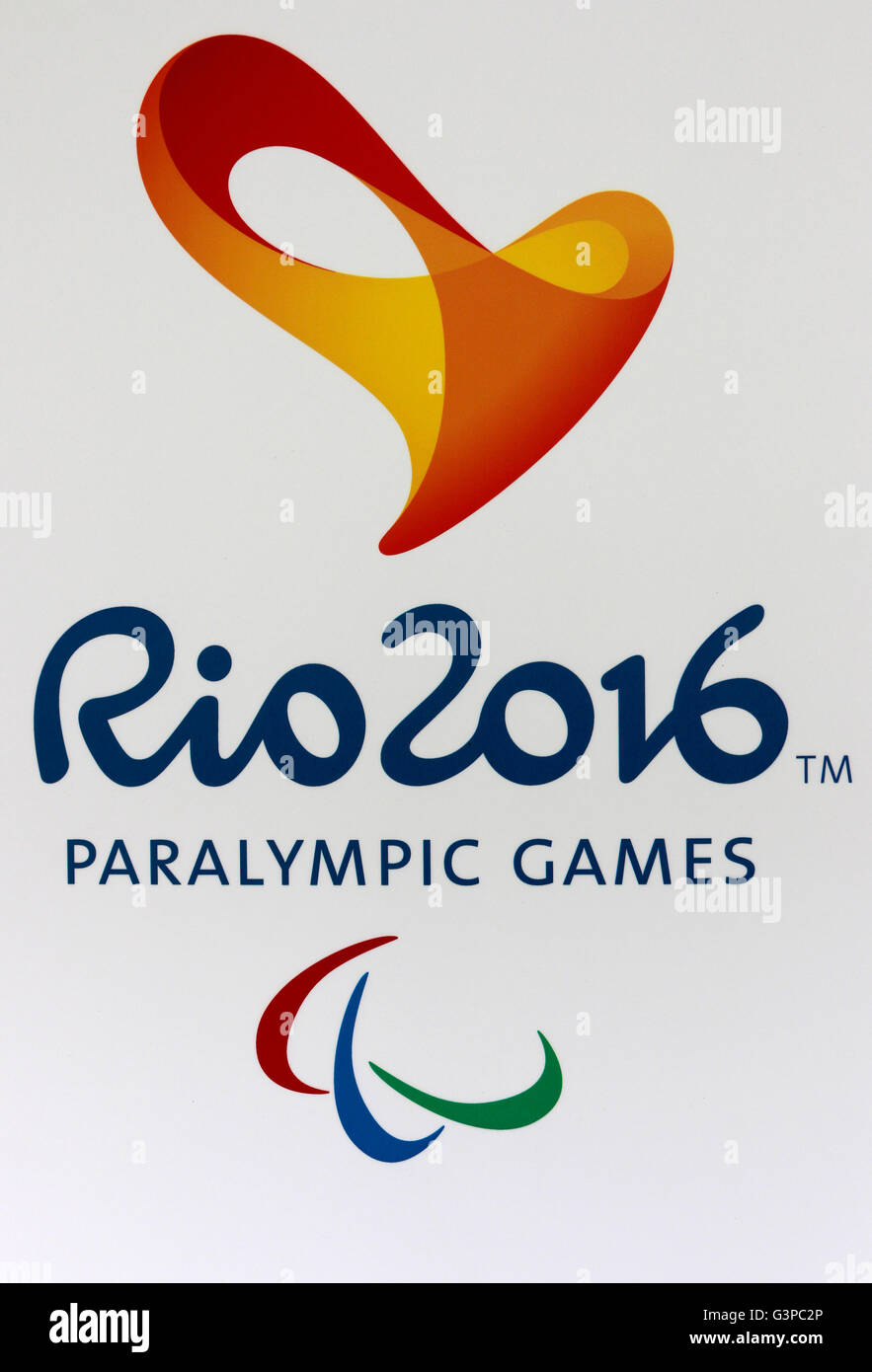 Logo der "Spiele 2016 in Rio Paralypmic", Berlin. Stockfoto