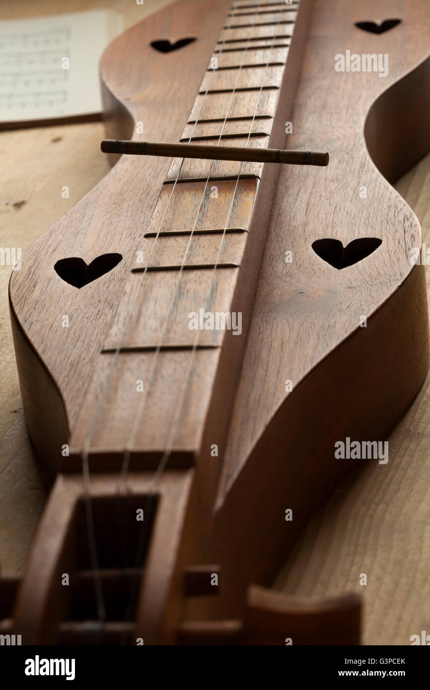 Appalachian Mountain Dulcimer Instrument hautnah Stockfoto