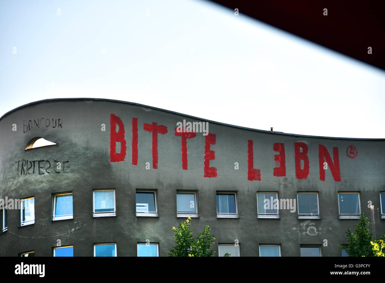 Bitte Leben leben Lebn bitte Berlin Deutschland Deutsch Stockfoto