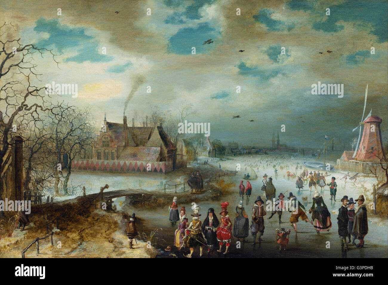 Adam van Breen - Skaten am Fluss Amstel Tiefkühl - National Gallery of Art, Washington DC Stockfoto