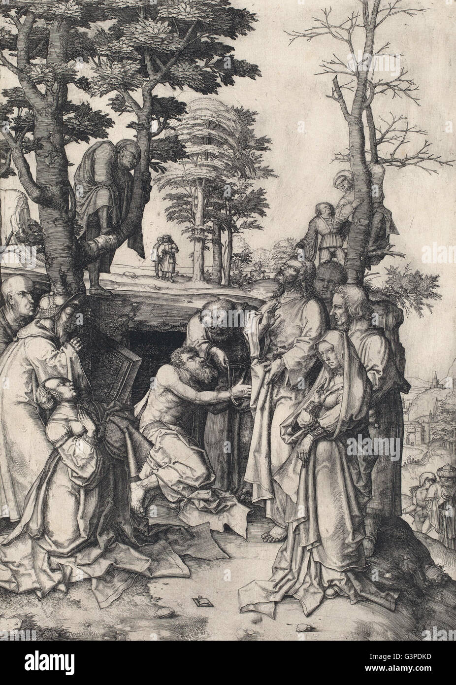 Lucas van Leyden - Anhebung des Lazarus - National Gallery of Art, Washington DC Stockfoto