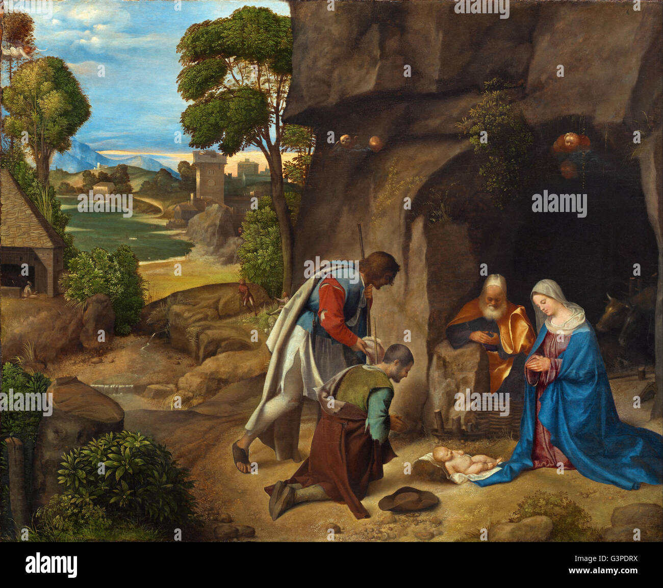 Giorgione - die Anbetung der Hirten - National Gallery of Art, Washington DC Stockfoto